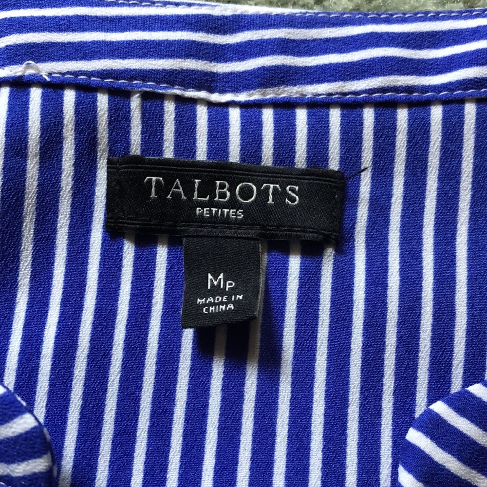 Talbot petites blue & white striped blouse. - Picture 3 of 5